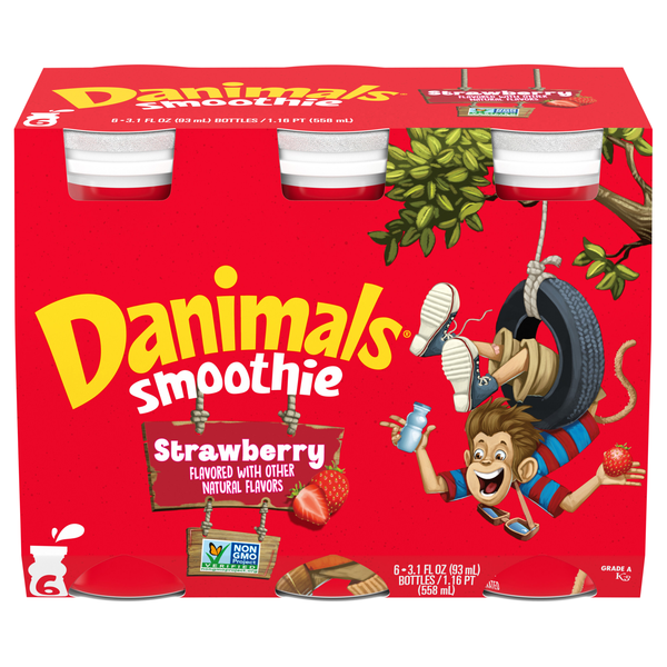 Danimals Danimals Smoothie Strawberry Drink - 6 pk