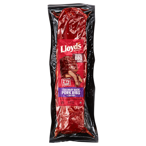 Lloyd's Smoked Pork Baby Back Ribs with Original BBQ Sauce Refrigerated