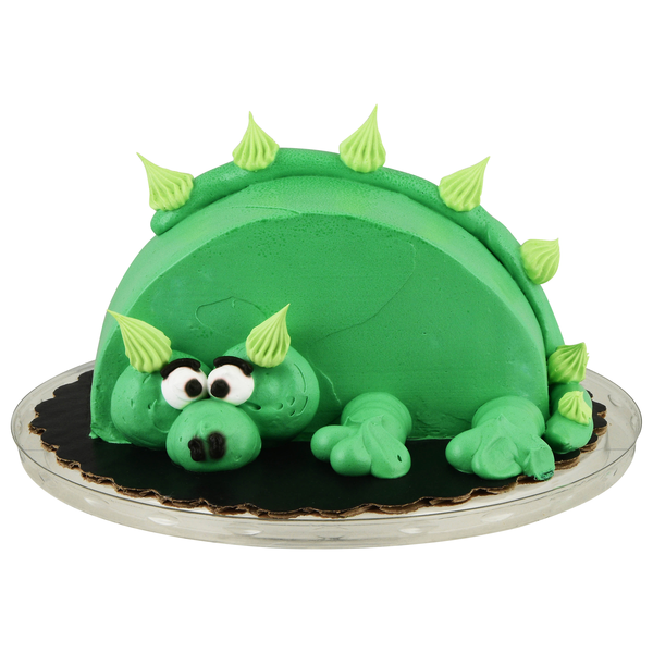 Hannaford Bakery Mini Gold Cake with Vanilla Frosting Green Dino