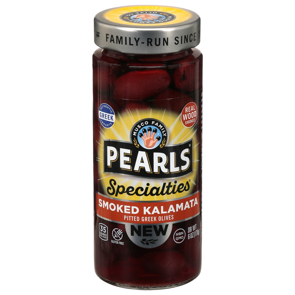 Pearls Specialties Pitted Smoked Kalamata Greek Olives Marinated