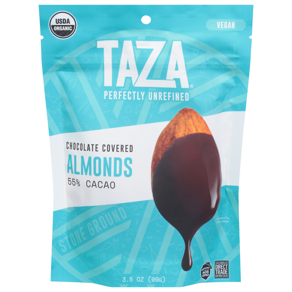 Taza Organic Vegan Chocolate Covered Almonds 55% Cacao