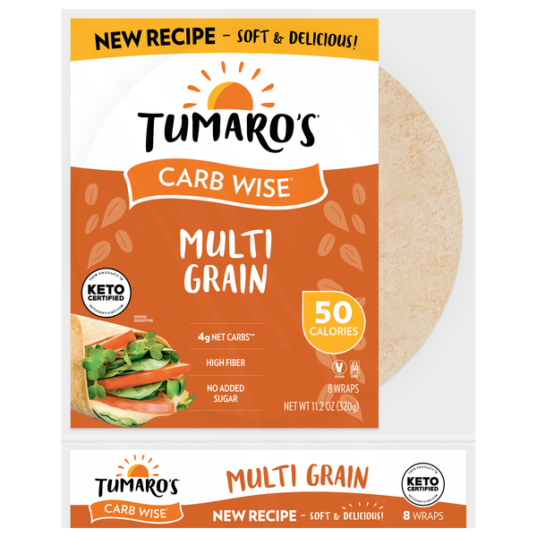 Tumaro's Carb Wise Multigrain Wraps - 8 ct