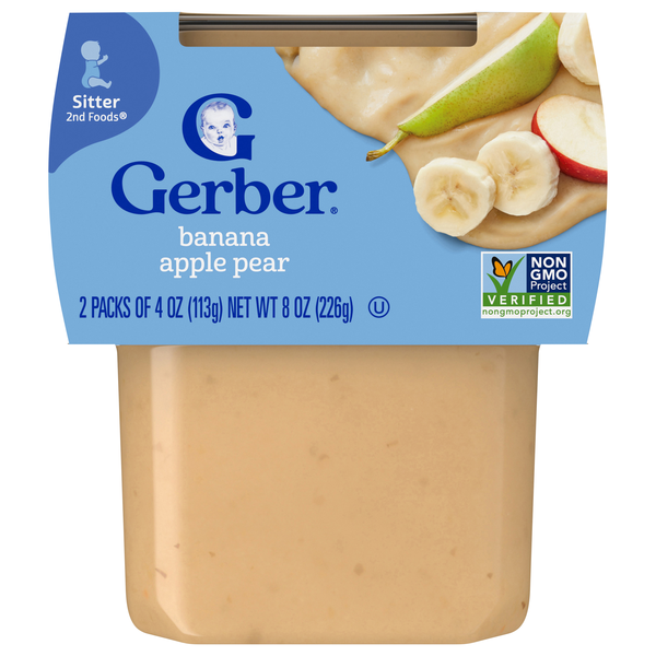 Gerber Natural 2nd Baby Food Banana Apple Pear - 2 ct