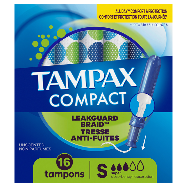 Tampax Compact Unscented Super Tampons