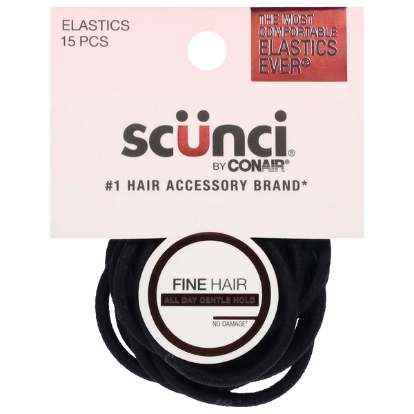 Scunci Fine Hair Elastics Black