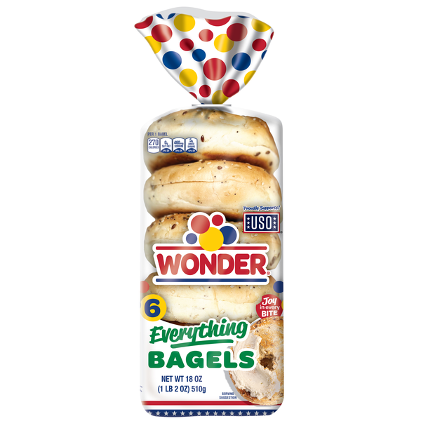Wonder Everything Pre-Sliced Bagels - 6 ct
