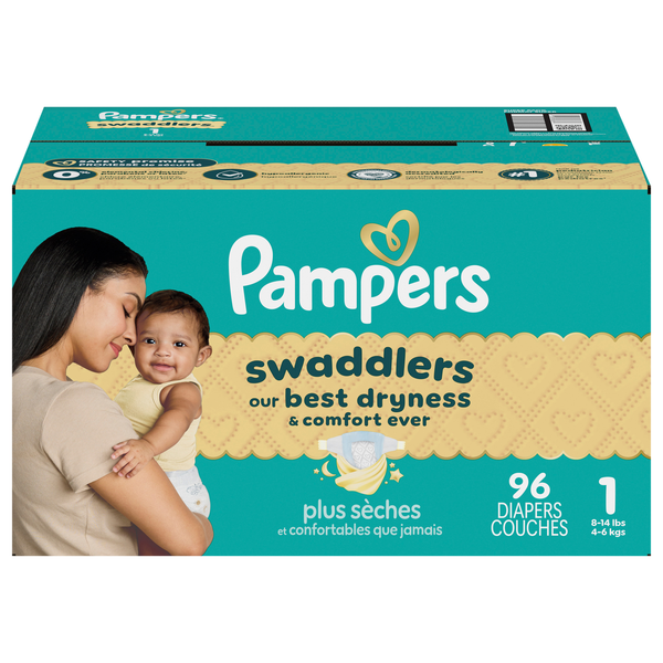 Pampers Swaddlers Size 1 Baby Diapers 8-14 lb
