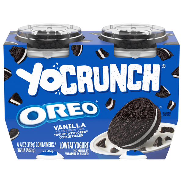 YoCrunch Low Fat Oreo Vanilla Yogurt Cup - 4 ct