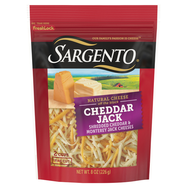 Sargento Off The Block Natural Fine Cut Shredded Cheddar Jack Cheese