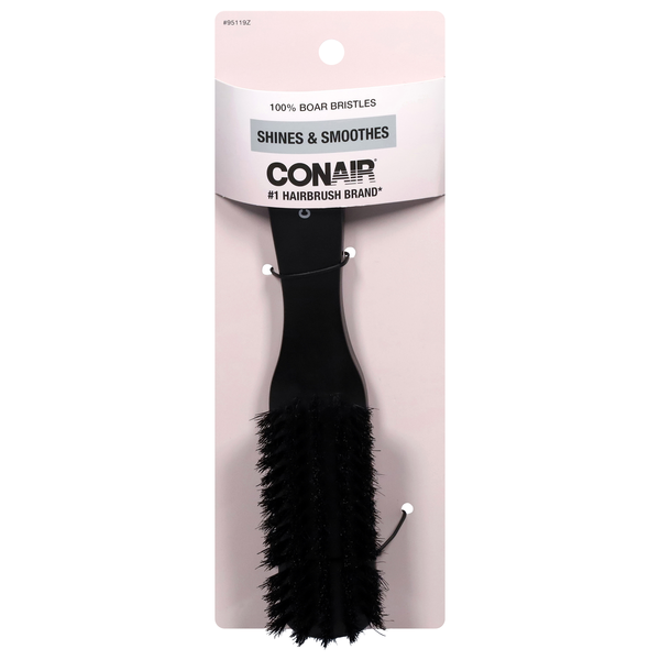 Conair Shines & Smoothes Hair Brush 100% Boar Bristle