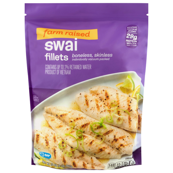 Giant Farm Raised Boneless Skinless Swai Fillets Frozen