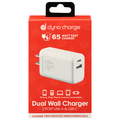 Dyno Charge 2 Port USB-A/USB-C Fast Charge Dual Wall Charger White