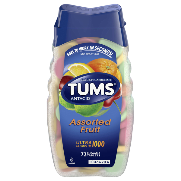 TUMS Antacid Ultra Strength 1000 Chewable Tablets Assorted Fruit