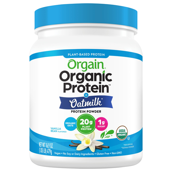 Orgain Organic Vanilla Bean 20g Plant-Based Protein Powder + Oatmilk