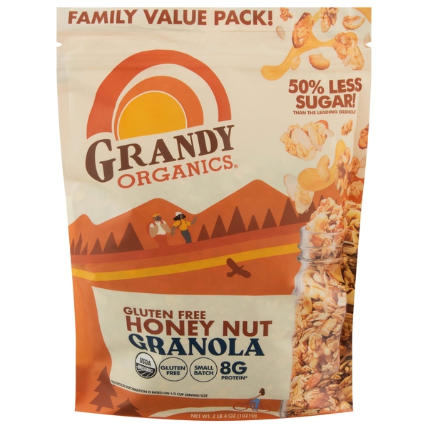 Grandy Organics Gluten Free Honey Nut 8g Protein Granola Family Size