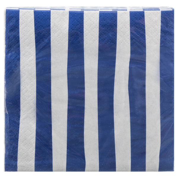 Smart Living 2-Ply Beverage Napkins Blue Stripes