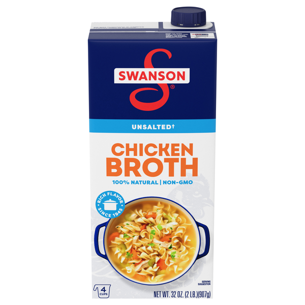 Swanson 100% Natural Unsalted Chicken Broth
