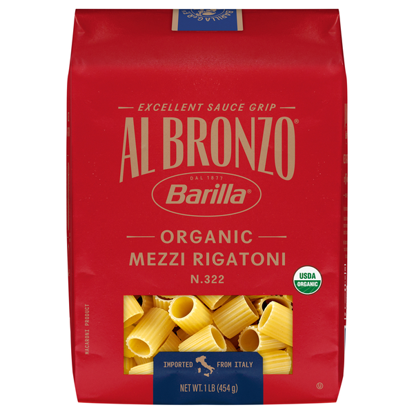 Barilla Al Bronzo Organic Mezzi Rigatoni Pasta