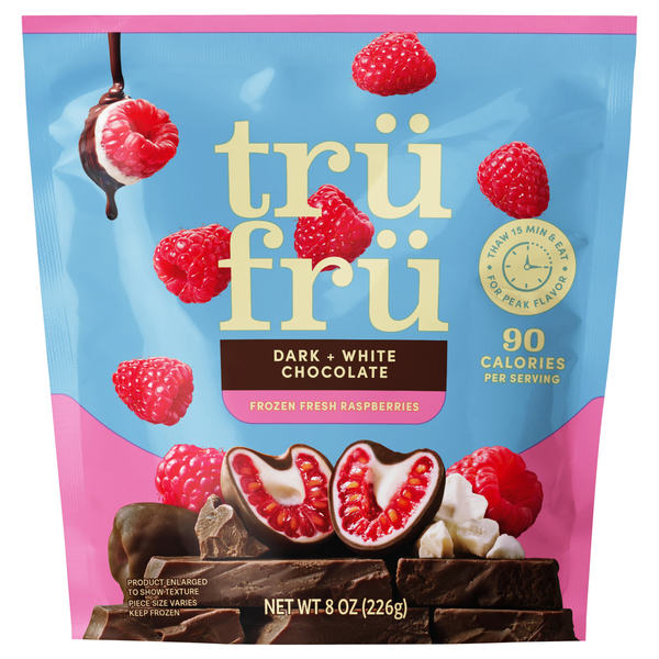 Tru Fru Nature's Raspberries in White & Dark Chocolate Frozen