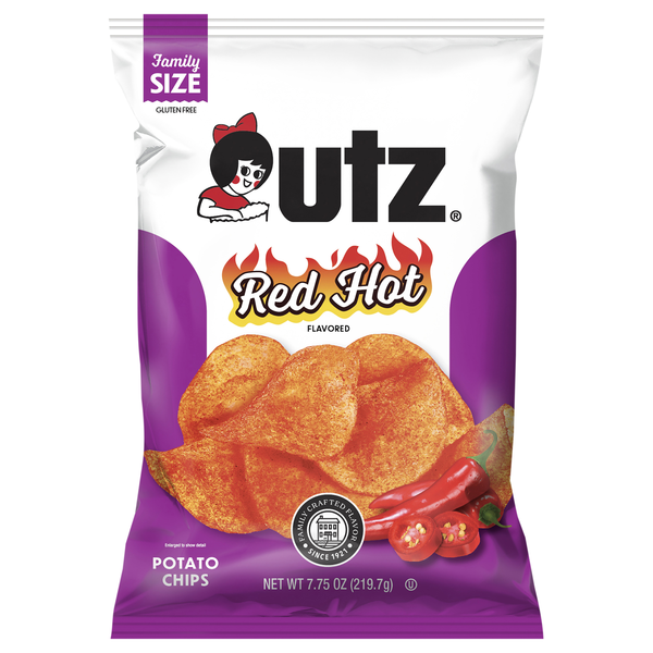 Utz Gluten Free Red Hot Potato Chips Family Size