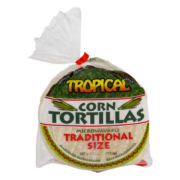 Tropical Traditional Size Corn Tortillas Microwavable 6 Inch - 30 ct