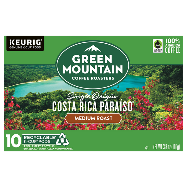 Green Mountain Costa Rica Paraiso Medium Roast Coffee K-Cup Pods