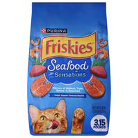 Friskies Seafood Sensations Salmon Tuna Shrimp Seaweed Adult Dry Cat Food