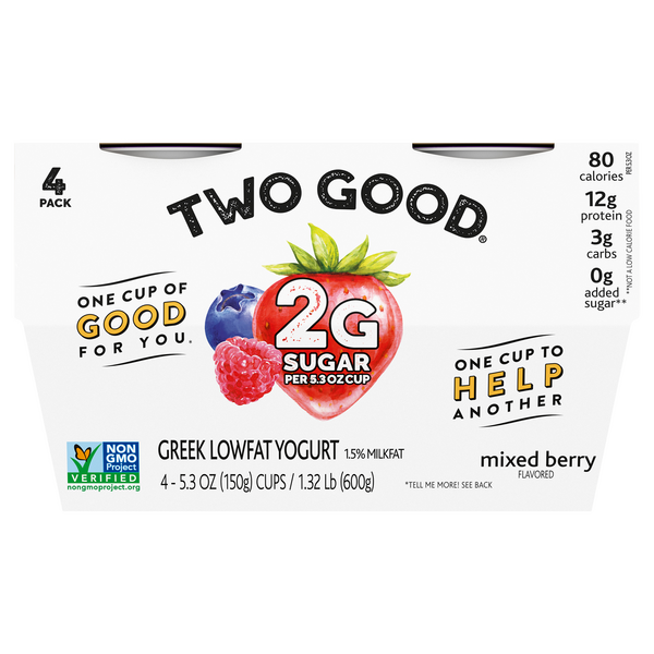 Save on Two Good Greek Yogurt Mixed Berry Low Fat Low Carb Keto