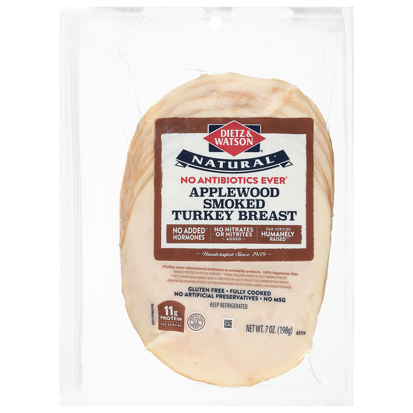 Dietz & Watson Natural Antibiotic Free Applewood Turkey Breast Sliced