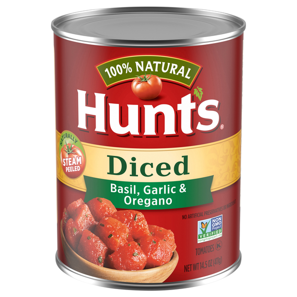 Hunt's 100% Natural Diced Tomatoes with Basil Garlic & Oregano
