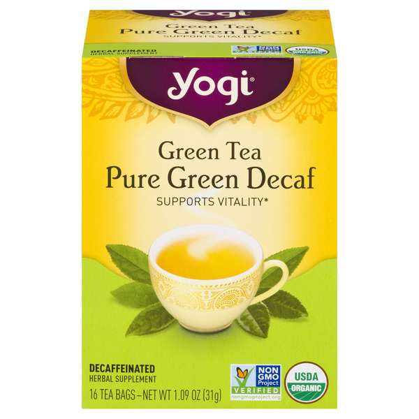 Save on Yogi Pure Green Herbal Tea Bags Decaf Organic Order Online