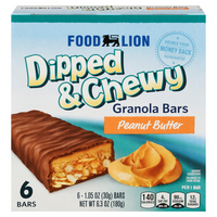 Food Lion Dipped & Chewy Peanut Butter Granola Bars - 6 ct