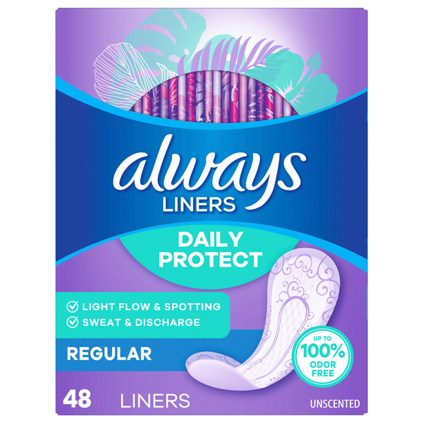 Always Daily Protect Regular Unscented Liners