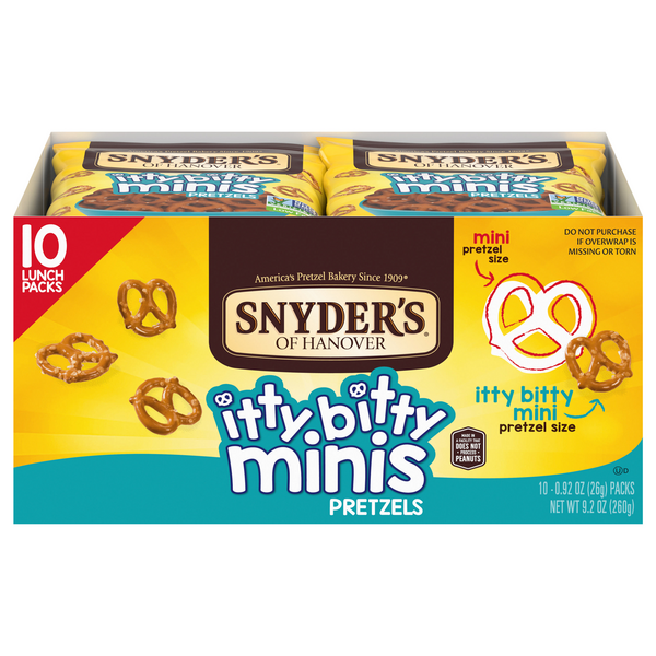 Save on Snyder's of Hanover Itty Bitty Minis Pretzels 10 ct Order