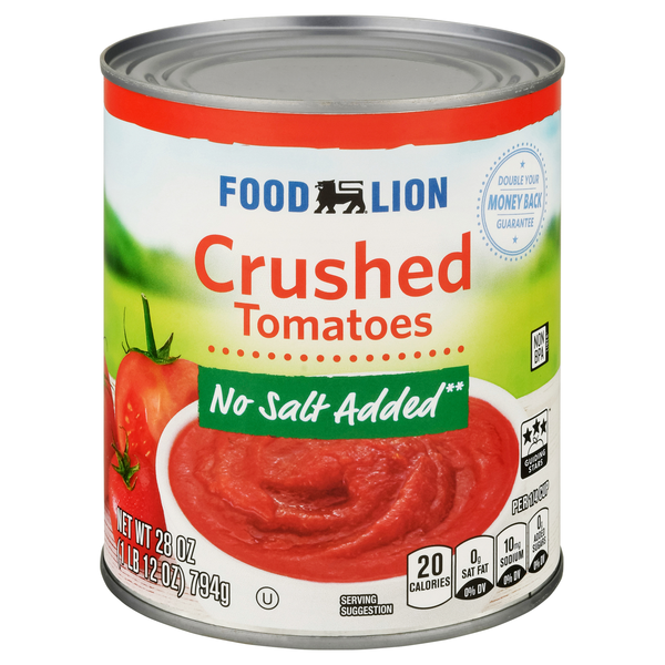 Food Lion No Salt Added Crushed Tomatoes