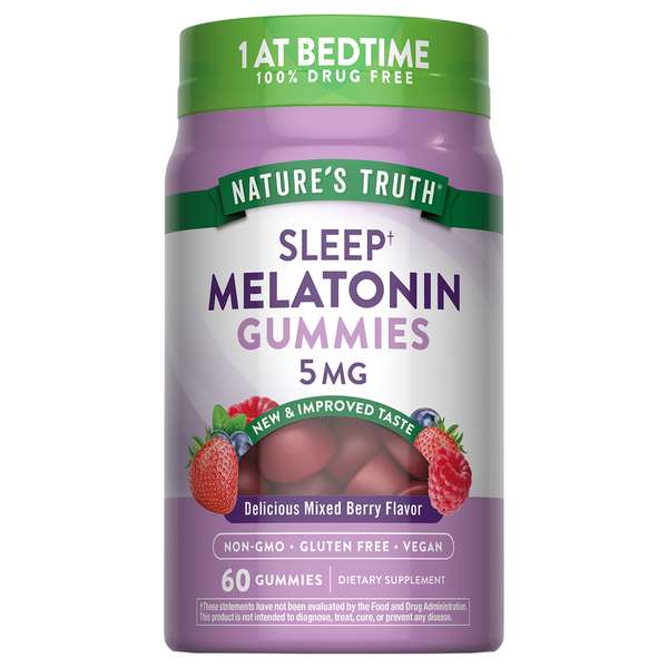 Nature's Truth Vegan Sleep Mixed Berry Flavor 5mg Melatonin Gummies