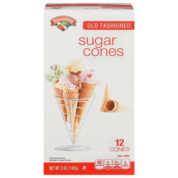 Hannaford Old Fashioned Sugar Ice Cream Cones - 12 ct