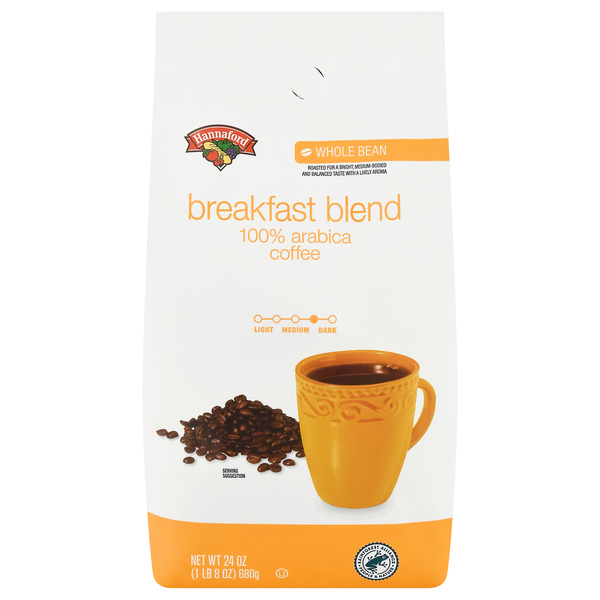Hannaford Breakfast Blend Medium-Dark Roast Whole Bean Coffee