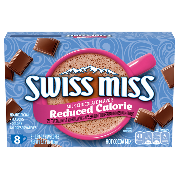 Swiss Miss Reduced Calorie Milk Chocolate Flavor Hot Cocoa Mix - 8 ct