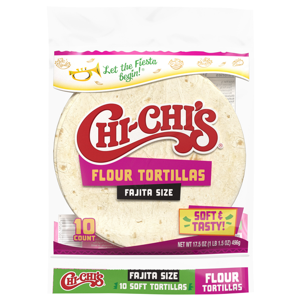CHI-CHI'S Fajita Style Flour Tortillas 8 Inch - 10 ct