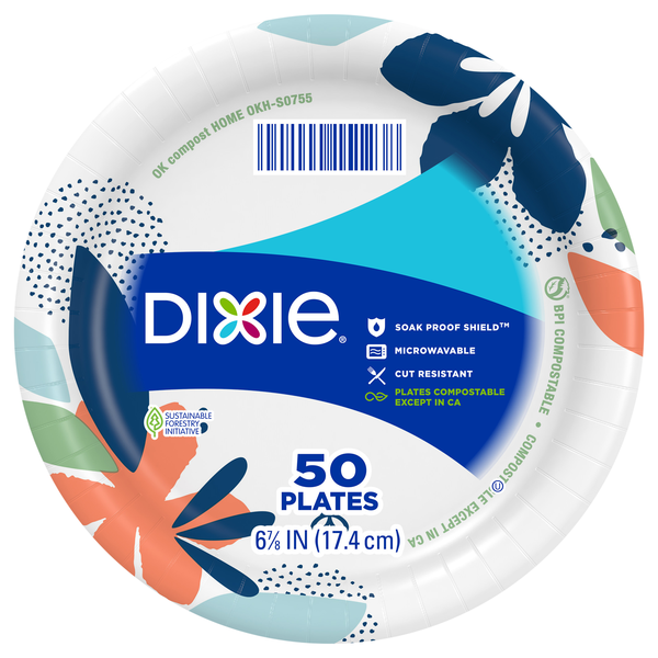 Dixie Paper Plates 6 7/8 Inch