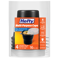 Hefty Black Multi-Purpose Cups with Lids 16 oz