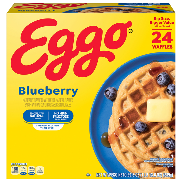 Eggo Blueberry Waffles Family Pack - 24 ct
