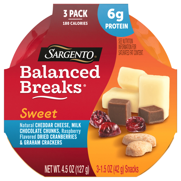 Sargento Balanced Breaks Sweet Cheddar/Cranberries/Graham Crackers - 3 ct