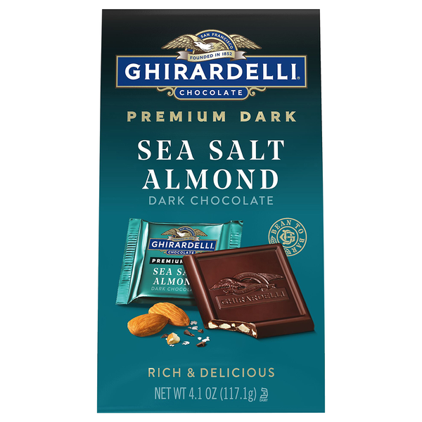Ghirardelli Intense Sea Salt Almond Dark Chocolate Candy Squares