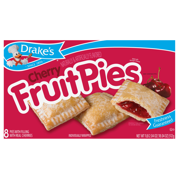 Drake's Cherry Fruit Pies - 8 ct