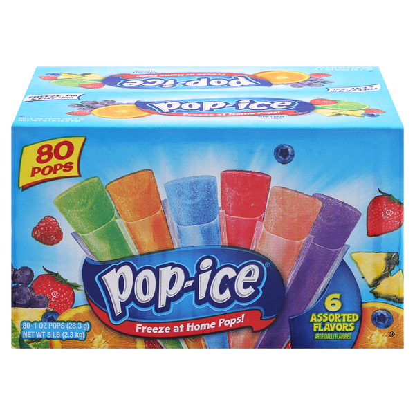 Pop-Ice Assorted Flavors Freeze Pops - 80 ct