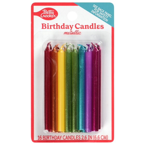 Betty Crocker Metallic 2.6 Inch Birthday Candles
