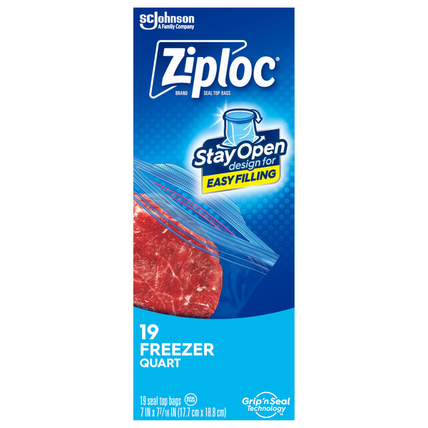 Ziploc Double Zipper Quart Freezer Bags