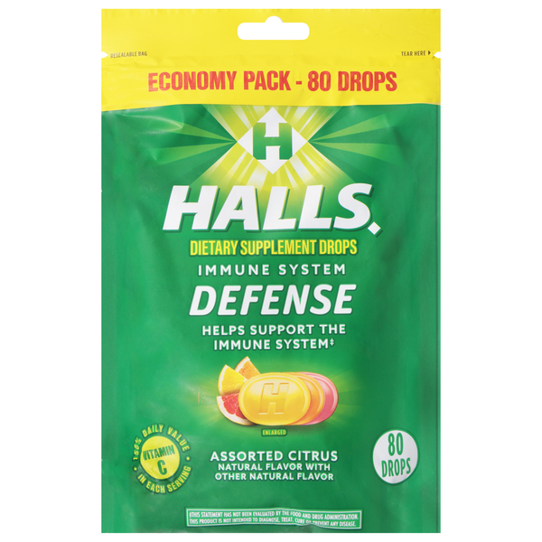 Halls Defense Immune System Assorted Citrus Drops Economy Pack